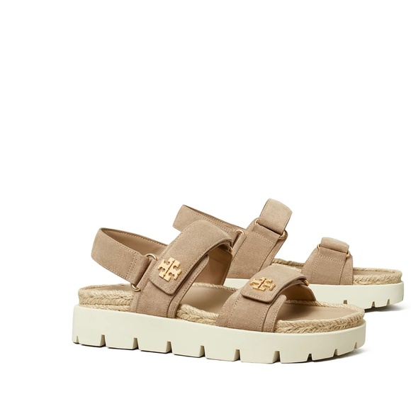NIB Tory Burch KIRA Rope Sport Sandals Ceramic Taupe beige